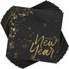 Cheers For The New Year Luncheon Black Paper Napkins (6.5" x 6.5") 40 Count - Premium Quality & Absorbent Napkins, Perfect For New Year Parties & Events view 1