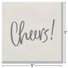 White "Cheers!' Beverage Paper Napkins (5" x 5") 20 Count - Premium Quality & Absorbent Napkins, Perfect For Parties & Themed Events view 2