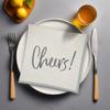 White "Cheers!' Beverage Paper Napkins (5" x 5") 20 Count - Premium Quality & Absorbent Napkins, Perfect For Parties & Themed Events view 3