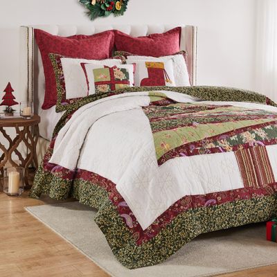 Greenland Home Christmas Tree Cotton Quilt Set, 2-Piece Twin/XL, Holiday