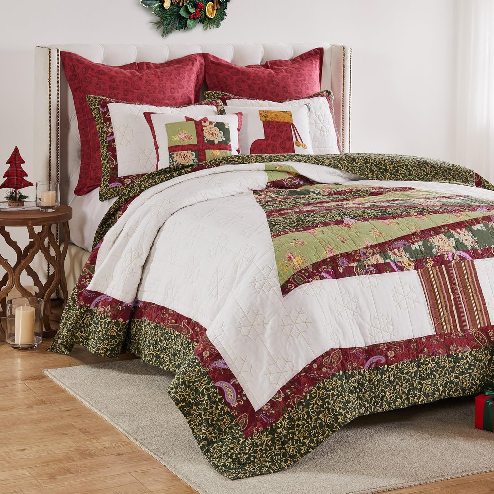 Greenland Home Christmas Tree Cotton Quilt Set, 2-Piece Twin/XL, Holiday