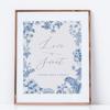 Love is Sweet Wedding Favors Sign, Blue and White Wedding Signs, Chinoiserie Floral Design on Thick Cardstock by Gandy Designs view 3