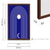 Poster Master Blue Geometric Print - Moon Poster - Modern Lunar Art - Aesthetic Wall Design - Gift for Men & Women - Boho Decor for Office, Living Room or Bedroom - 16x20 Brown Framed view 3