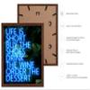Poster Master Life Is Short Buy The Shoes Poster - Motivational Print - Neon Art - Trendy Art - Modern Art - Gift for Men & Women - Inspiring Decor for Bedroom or Living Room, 16x20 Brown Framed view 2