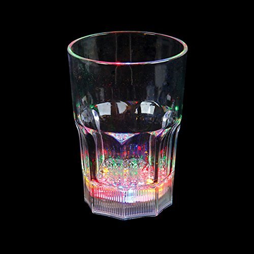4-Pack of Light-Up 12 oz Flashing Juice/Water Cup, Flashing Acrylic Multi-Color LED Light-Up Novelty Party Favor