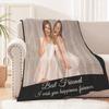 DSSHENGDS Customise Blanket, Fathers Day Birthday Gifts for Dad,Personalised Picture Flannel Blanket, Personalised Gifts for Women, Men, Baby, Kid, Pet, Family-A-100 * 130CM view 2