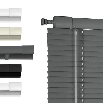 HOTSOON Cordless No Drill No Tool Horizontal Blinds 1" Aluminum Mini Blinds Light Filtering Inch Blinds Room Darkening Custom Size Shades&Blinds for Window, Office, Smoky Gray, 62.5" W x 64" H