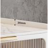 Bedside Table Modern Grey Nightstand with Elegant Rock Slab Countertops, Bedside Tables with Glass Decorative Door, End Table Side Table 2 Tiers Storage Space for Bedroom, Living Room Headboard Frame( view 3