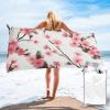 Dwrepo Microfiber Beach Towel Oversized Absorbent Bath Towel Cherry Blossom Shower Towel Quick Dry Lightweight Travel Towels Sand Free Soft Pool Towels for Women Men Adults Gift view 1