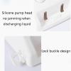 SUREK Plastic Soap Dispenser Manual Lotion Dispenser Wall Mount Shower Dispenser System Refillable White for Bathroom Kitchen, 3 Chamber view 3