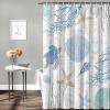 W1naFun Elegant Ocean Theme Shower Curtain 54" x 78", Bathroom Shower Curtains Waterproof Shower Curtain Sets with 12 Hooks, Navy Blue Nautical Fabric Bath Curtain for Home Bathtub Decoration view 2