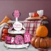 Halloween Tiered Tray Decor Set,9 Pcs Halloween Atmosphere Layered Tray Decoration,Happy Halloween Round Signs,Pink Mini Cute Ghost Model,Trick or Treat Wooden Hanging Signs for Halloween,Home(Pink) view 3