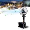 Industrial Fan With Mist 25.6in/30in Pedestal Cooling Fan With 11 Gallon Tank Speed Adjustable For Patios Workshop Warehouse Industrial(25.6in/320w) view 1