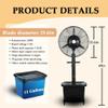 Industrial Fan With Mist 25.6in/30in Pedestal Cooling Fan With 11 Gallon Tank Speed Adjustable For Patios Workshop Warehouse Industrial(25.6in/320w) view 3