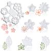 13Pcs Fondant Flower & Leaf Mold Kit, Includes Cherry Blossom, Daisy & Periwinkle Designs, Complete Sugarcraft Supplies for Cake Art view 1