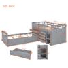 Tdewlye L-Shape Bed with 2,2 Beds in 1 for 2 Kids Incluede Twin Low Loft Bed with Twin Platform Bed Wooden Kids Beds Frame with 7 Drawers and Full Guardrails for Boys,Girls,Child,Teens (Gray-@34) view 2