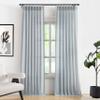 95 Inches Blue Grey Pinch Pleated Semi Sheer Curtains Linen Blend Light Filtering Window Curtain for Living Room Bedroom Pinch Pleat Back Tab Drapes with Hooks 2 Panels 40" W x 95" L view 1