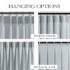 95 Inches Blue Grey Pinch Pleated Semi Sheer Curtains Linen Blend Light Filtering Window Curtain for Living Room Bedroom Pinch Pleat Back Tab Drapes with Hooks 2 Panels 40" W x 95" L view 3