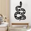 fouholk Metal Moon Phase Snake Wall Art, Snake Metal Wall Decor, Moon Phase Wall Decor, Snake Metal Wall Hanging, Farmhouse Wall Decor, Home Decor, Wildlife Lover Gift (Black, 13"x24"|34x60cm) view 2