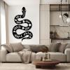 fouholk Metal Moon Phase Snake Wall Art, Snake Metal Wall Decor, Moon Phase Wall Decor, Snake Metal Wall Hanging, Farmhouse Wall Decor, Home Decor, Wildlife Lover Gift (Black, 13"x24"|34x60cm) view 3