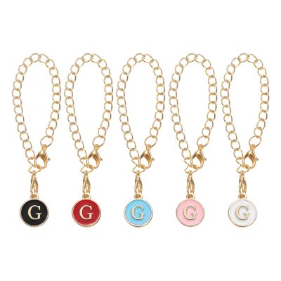 uxcell 5 Pcs G Letter Charm Accessories for Tumblers with Handle, 5 Colors Initial Name ID Personalized Handle Letter Charm, Black, White, Red, Pink, Blue
