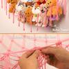 YKBU Stuffed Animals Hammock Corner Hanging Net with Tassel Macrame Stuffed Animal Storage Plush Toy Holder Toy Organizer for Boho Nursery Playroom Bedroom Kids Room (pink, large) view 2