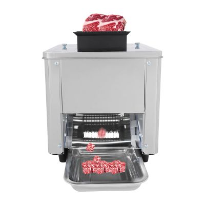 110V 850W Commercial Stainless Steel Meat Tenderizer 7mm Thickness 330lb/h Electric Meat Cutter Machine Meat Slicer Shredded Cutting Beef Steak Flatten Kitchen Beef Turkey Chicken Pork Tool