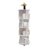 SuiYuLn 4 Tier Bookshelf,360 Revolving Bookcase,Free Standing Corner Display Rack,Narrow Book Shelf Organizer with Wheels for Home Office (White) view 1