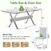 9 Piece Glass Dining Table Set, Kitchen Table Chairs Set for 8, 71'' Dining Table with 0.4" Tempered Glass Tabletop with Plated Metal Legs and MDF Crossbar, 8 PU Chairs for Dining Room, Kitchen. view 3