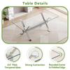9 Piece Glass Dining Table Set, Kitchen Table Chairs Set for 8, 71'' Dining Table with 0.4" Tempered Glass Tabletop with Plated Metal Legs and MDF Crossbar, 8 PU Chairs for Dining Room, Kitchen. view 4