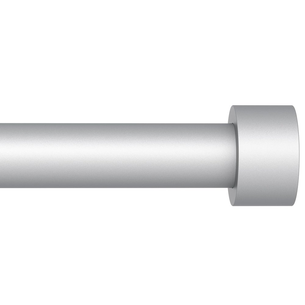 Silver Curtain Rods for Windows 28 to 48 Inch,5/8 Inch Diameter Heavy Duty Metal Stainless Steel Drapery Rods with Brackets,Modern Curtain Rod with Simple End Caps
