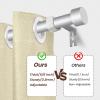 Silver Curtain Rods for Windows 28 to 48 Inch,5/8 Inch Diameter Heavy Duty Metal Stainless Steel Drapery Rods with Brackets,Modern Curtain Rod with Simple End Caps view 3