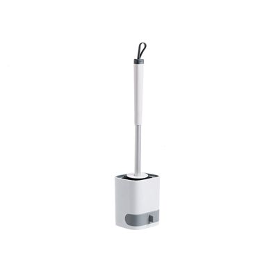 JEXUUD Toilet Brush Holder Toilet Brush Kit Wall-Mounted or Floor-Standing Long-Handled TPR Brush Head with a Small Drawer Can Drain The Toilet Brush (no Punching) Toilet Brush Holders