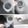 JEXUUD Toilet Brush Holder Toilet Brush Kit Wall-Mounted or Floor-Standing Long-Handled TPR Brush Head with a Small Drawer Can Drain The Toilet Brush (no Punching) Toilet Brush Holders view 3