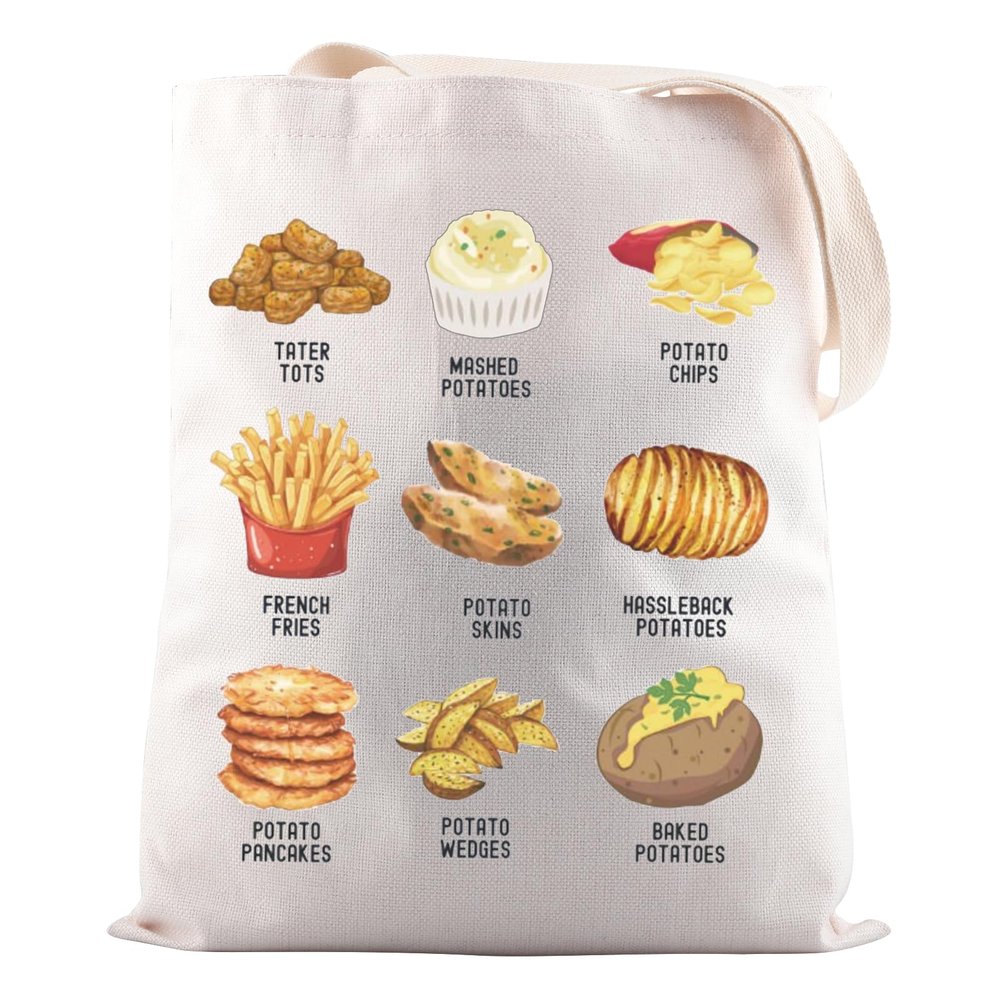 Potato Lovers Gift French Fry Tote Bag Potato Classification Gift For Her (Fry Potato Tote Bag)