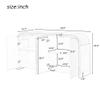 4-Door Curved Corner Design Wavy Door Panel Cabinet with Adjustable Shelves,for Study Living Room Entrance (White@Wavy Door) view 2