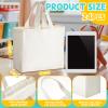 Amylove Mini Tote Bag Sublimation Blank Canvas Tote Bags Reusable Grocery Luggage DIY Sack Goody for Party Event(12 x 13 x 6 Inch,Natural Color,24 Pcs) view 2