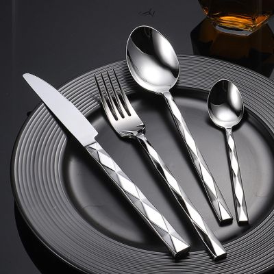40 -Piece Silverware Set Service for 8Mirror Finish Forged304 Stainless Steel Western Tableware Hotel Restaurant High-Grade Knife, Fork and Spoon Set, Fork and Spoon SetDishwasher Safe