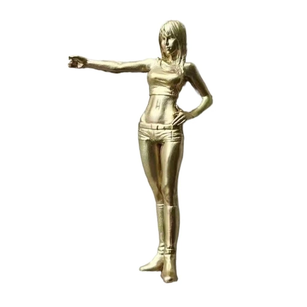 HomeLoft Basics Brass Sexy Standing Up Placards Beautiful Female Statue,Metal Woman Sculpture Miniatures Body Art Crafts Desktop Ornaments Home Car Decoration Collectible Figurines, sytd1112240620003