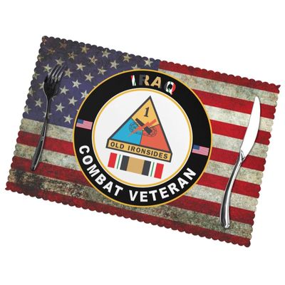 1st Armored Division Iraq Combat Veteran Meal Mat 12x18in Placemats Set of 6