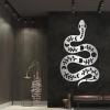 fouholk Metal Moon Phase Snake Wall Art, Snake Metal Wall Decor, Moon Phase Wall Decor, Snake Metal Wall Hanging, Farmhouse Wall Decor, Home Decor, Wildlife Lover Gift (Silver, 13"x24"|34x60cm) view 1