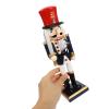 LUOZZY Nutcracker Figurine Christmas Wooden Nutcracker Statue Xmas Nutcracker Puppet Decor with Sword Christmas Home Decoration view 2