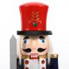 LUOZZY Nutcracker Figurine Christmas Wooden Nutcracker Statue Xmas Nutcracker Puppet Decor with Sword Christmas Home Decoration view 3