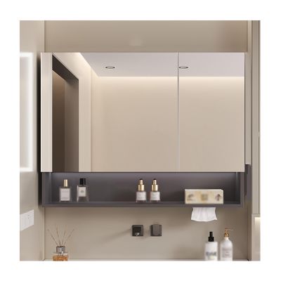 ZXCVBNAS Bathroom Medicine CabinetMedicine Cabinet Organizer 3-TierWall Mounted Bathroom Mirror with Storagefor Bathroom Mirror Cabinet, Wall Cabinet, VanityGreyWhite(Gray,W70cm/28in)