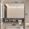 ZXCVBNAS Bathroom Medicine CabinetMedicine Cabinet Organizer 3-TierWall Mounted Bathroom Mirror with Storagefor Bathroom Mirror Cabinet, Wall Cabinet, VanityGreyWhite(Gray,W70cm/28in) view 2