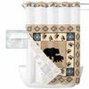 Ldtrchee No Hook Brown Southwestern Shower Curtain with Snap in Liner Set, Farmhouse Bear Geometric Boho Waterproof Fabric Bathroom Curtains with See Through Top Window, Hotel Style Long 72 x 84 Inch view 1