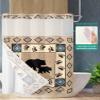 Ldtrchee No Hook Brown Southwestern Shower Curtain with Snap in Liner Set, Farmhouse Bear Geometric Boho Waterproof Fabric Bathroom Curtains with See Through Top Window, Hotel Style Long 72 x 84 Inch view 2