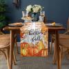 Hello Fall Pumpkin Table Runner Dresser Scarves, Thanksgiving Wood Texture 14x72 inches Long Dining Table Runner, Autumn Non-Slip Washable Table Setting Decor for Wedding Party Holiday Dinner view 2