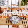 Hello Fall Pumpkin Table Runner Dresser Scarves, Thanksgiving Wood Texture 14x72 inches Long Dining Table Runner, Autumn Non-Slip Washable Table Setting Decor for Wedding Party Holiday Dinner view 3