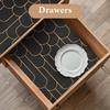 Shelf Liners for Kitchen Cabinets Drawer Liner 23.6in x 30FT Non Adhesive Black Gold Line Thickened Refrigerator Shelf Liner Paper Strong Easy to Clean for Tool Box with Knife and Tape Measure view 3